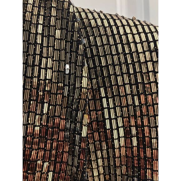 ZARA Gold Sequin Wrap Blazer Tuxedo Dress, XS $159 - Picture 9 of 13